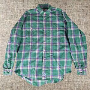 Levi’s Men’s Medium Green Plaid Dress Shirt Pre-owned
